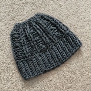 Chunky Knit Gray Beanie